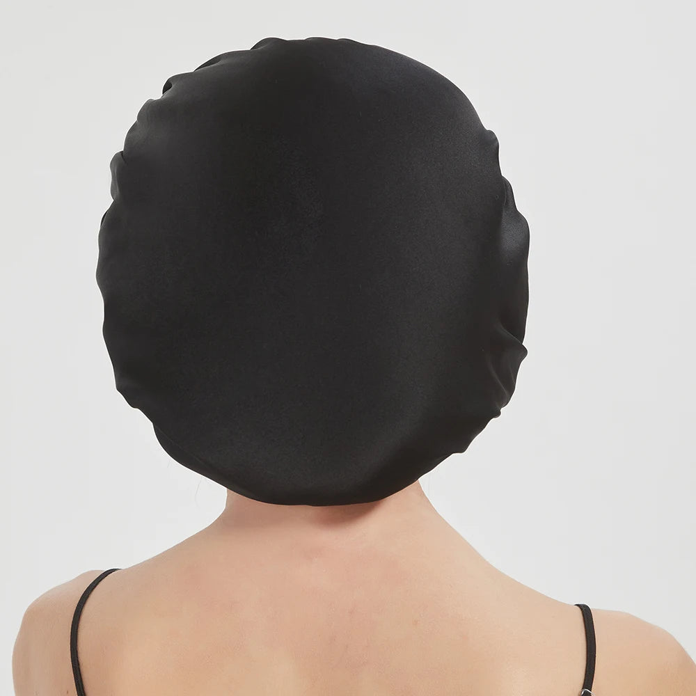 Mulberry silk sleeping bonnet with elastic band