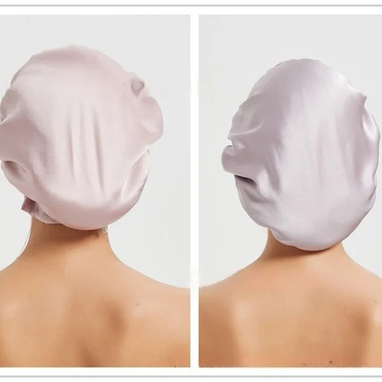 reversible silk hair bonnet two colour design