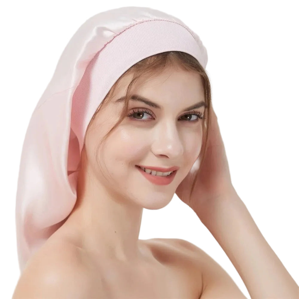 pure mulberry silk long sleep bonnet smooth fabric