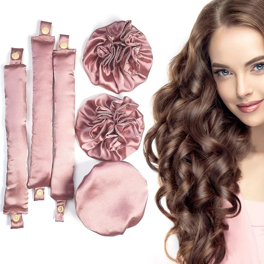 Satin Heatless Curl Set – 6 Piece