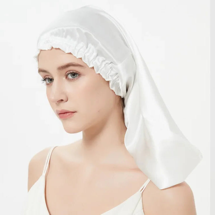 lightweight silk long bonnet overnight wear