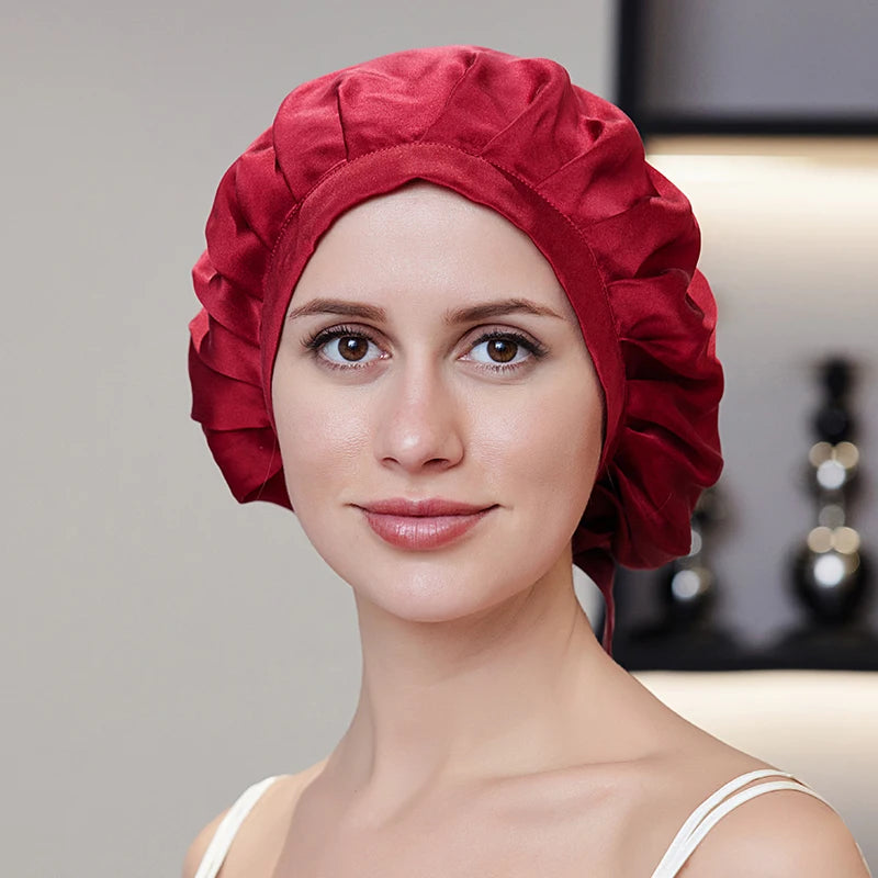 Silkvana 100% Pure Mulberry Silk Bonnet for Curly Hair Care 1