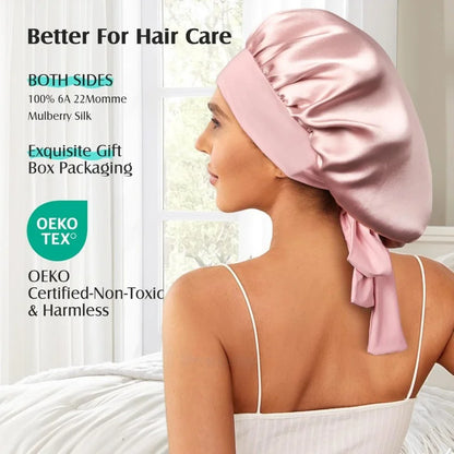 Silkvana 100% Pure Mulberry Silk Bonnet for Curly Hair Protection 1