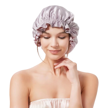 reversible silk hair bonnet two colour design