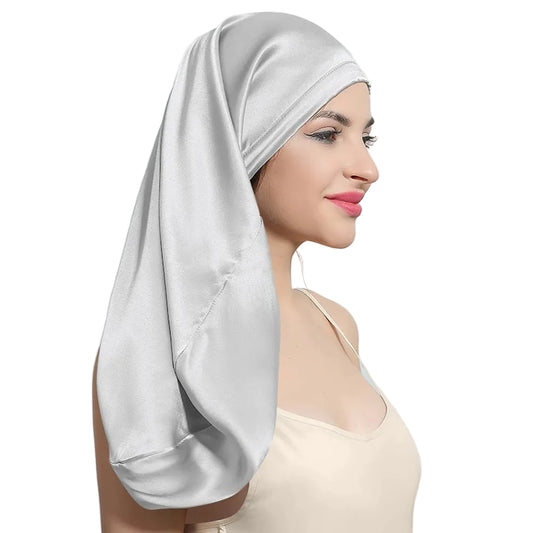 pure mulberry silk hair cap adjustable ribbon ties