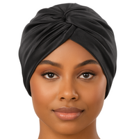 Midnight Black Silk Bonnet