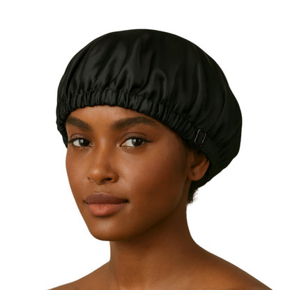 Double Layer Mulberry Silk Bonnet for Sleeping – Frizz & Breakage Protection