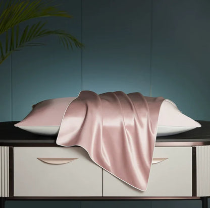 Silkvana Sakura Pink Silk Pillowcase – soft pink charmeuse silk pillow cover for glowing skin and smooth hair