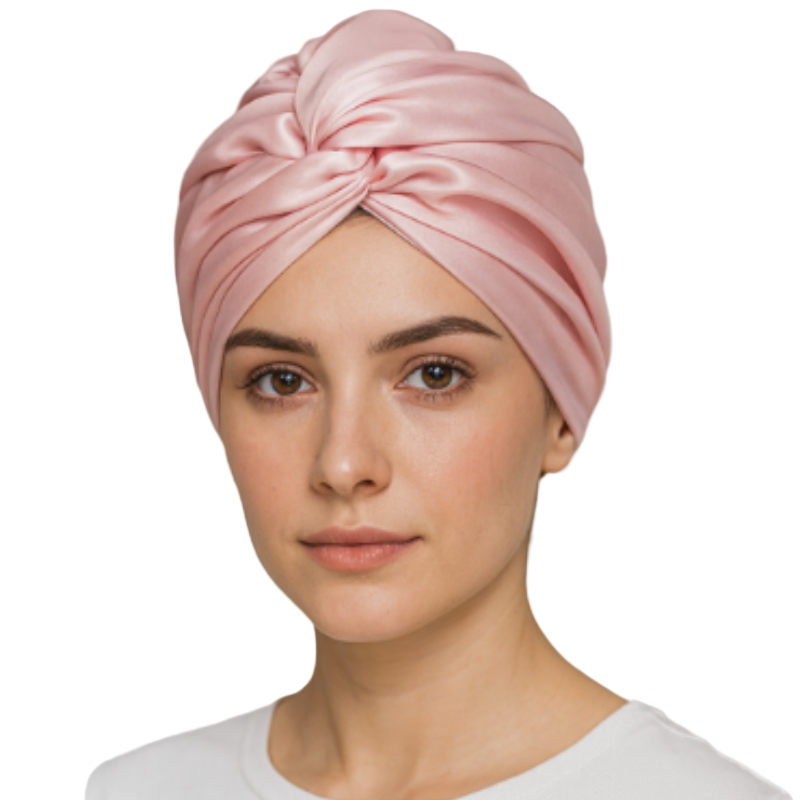 Double Layer Pure Mulberry Silk Bonnet – Pink