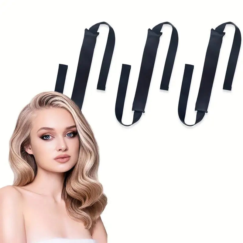 Black Satin Heatless Hair Curler – Silkvana overnight curling tool for healthy, shiny curls.