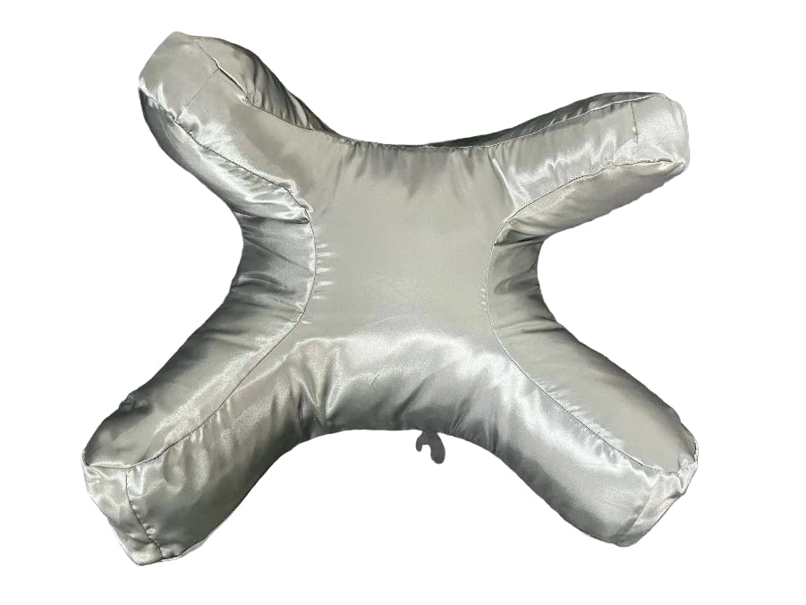 silver gray beauty sleep pillow reducing face pressure