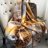 Golden Horizon Silk Scarf